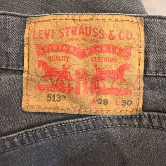 Levi's 513 Slim Straight Gray Wash Jeans Men's denim size 28 x 30 - Picture 5 of 12